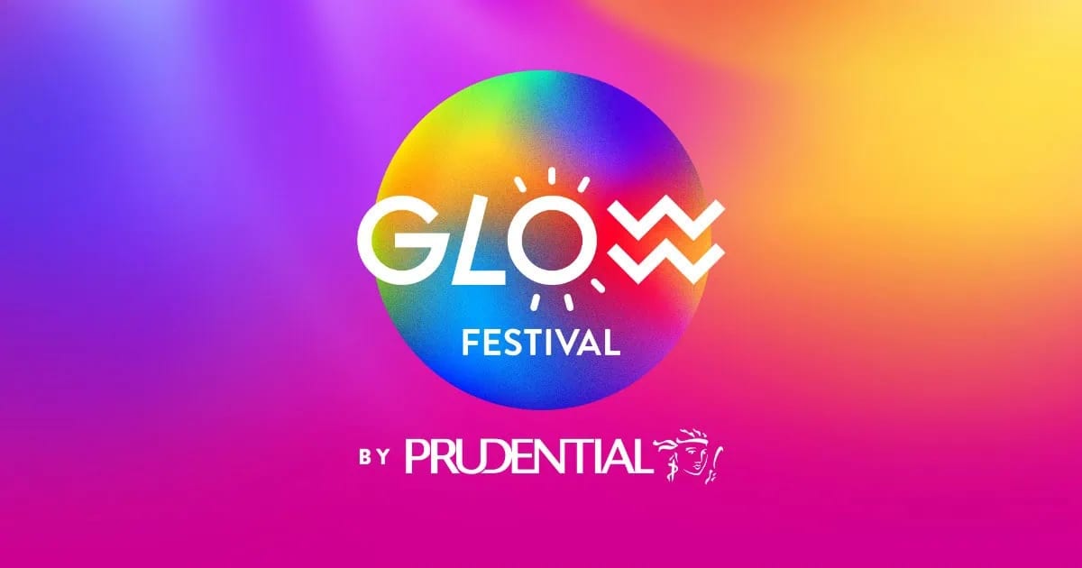 Red and blue Glow Festival 2026 artwork