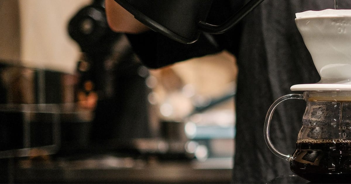 Pour-over coffee being prepared at Tiong Hoe Specialty Coffee