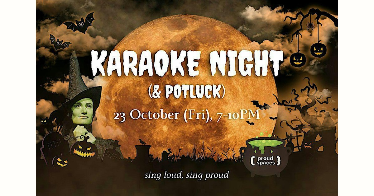 Proud Spaces Halloween karaoke promotional artwork